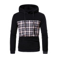 2021 Oversized Fall/Winter New Large Size Loose Men's Casual Stitching Plaid Hooded Men's plus-size hoodies